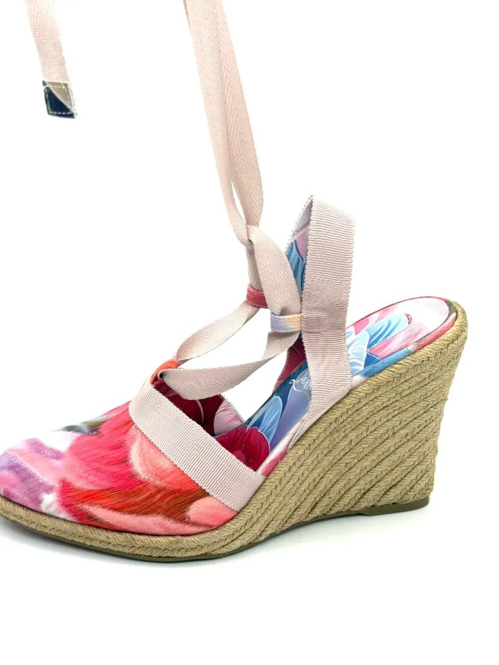 Christian Louboutin TOLEDA FAB 85 Peonies Wedge Heel Espadrille Sandals